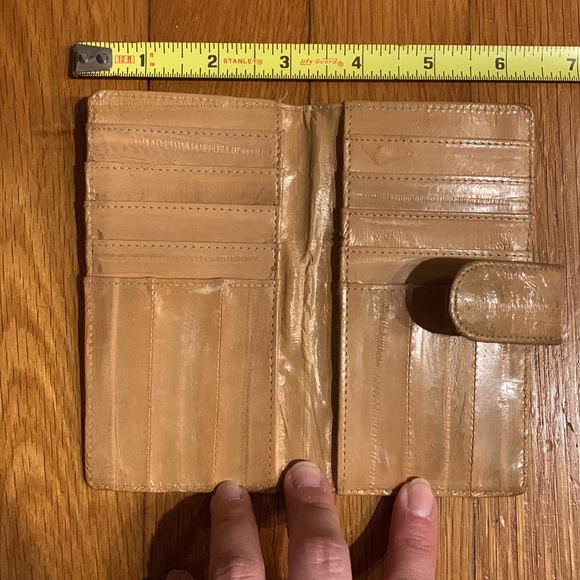 Vintage Matching Set Eel Wallet + Card Case - Picture 6 of 7